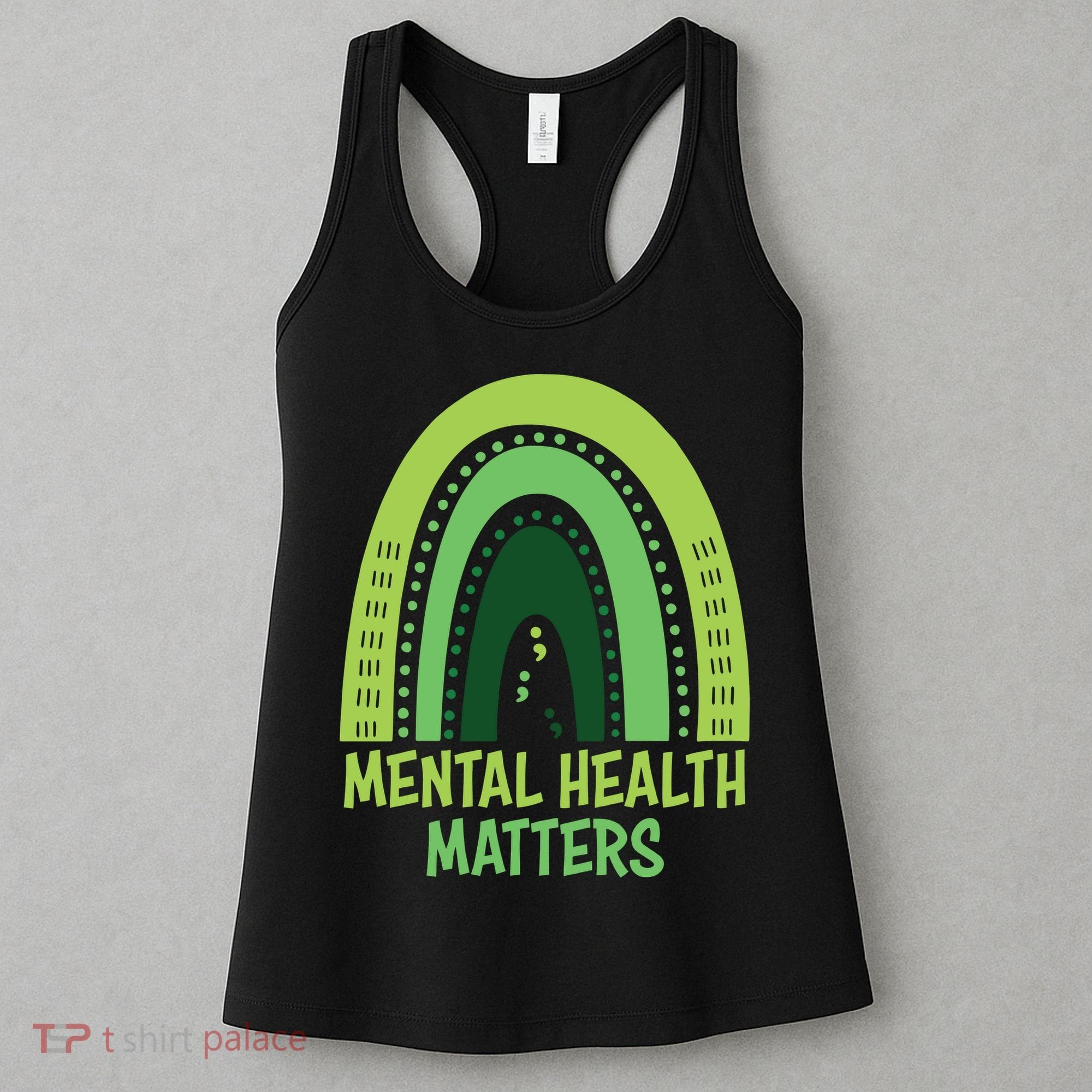 Mental Health Matters Green Rainbow Women's Tank Top