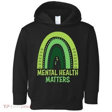 Mental Health Matters Green Rainbow Toddler Hoodie