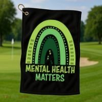 Mental Health Matters Green Rainbow Golf Towel thumb 1