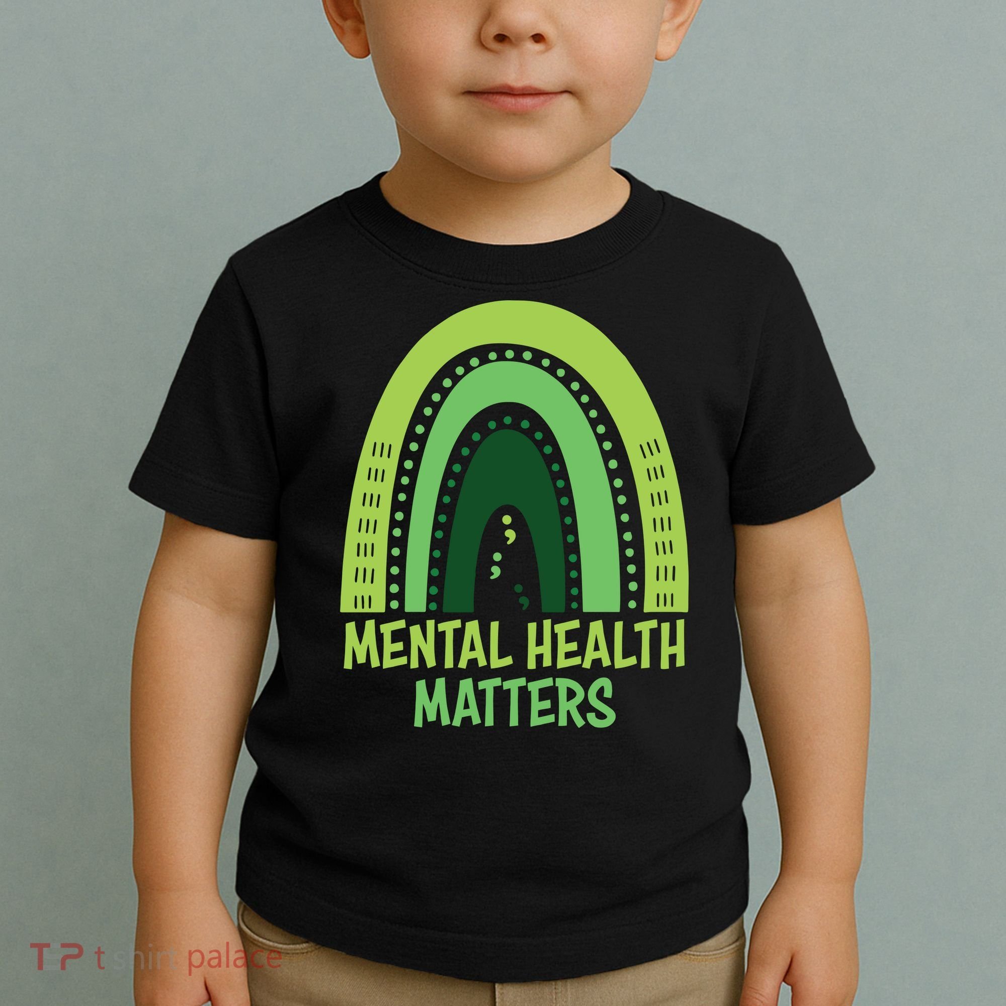 Mental Health Matters Green Rainbow Toddler T-Shirt