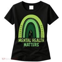 Mental Health Matters Green Rainbow Women's T-Shirt thumb 0