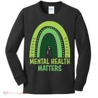 Mental Health Matters Green Rainbow Kids Long Sleeve Shirt thumb 0