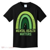Mental Health Matters Green Rainbow Kids T-Shirt thumb 0