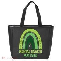 Mental Health Matters Green Rainbow Tote Bag thumb 0