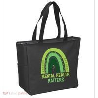 Mental Health Matters Green Rainbow Tote Bag thumb 2