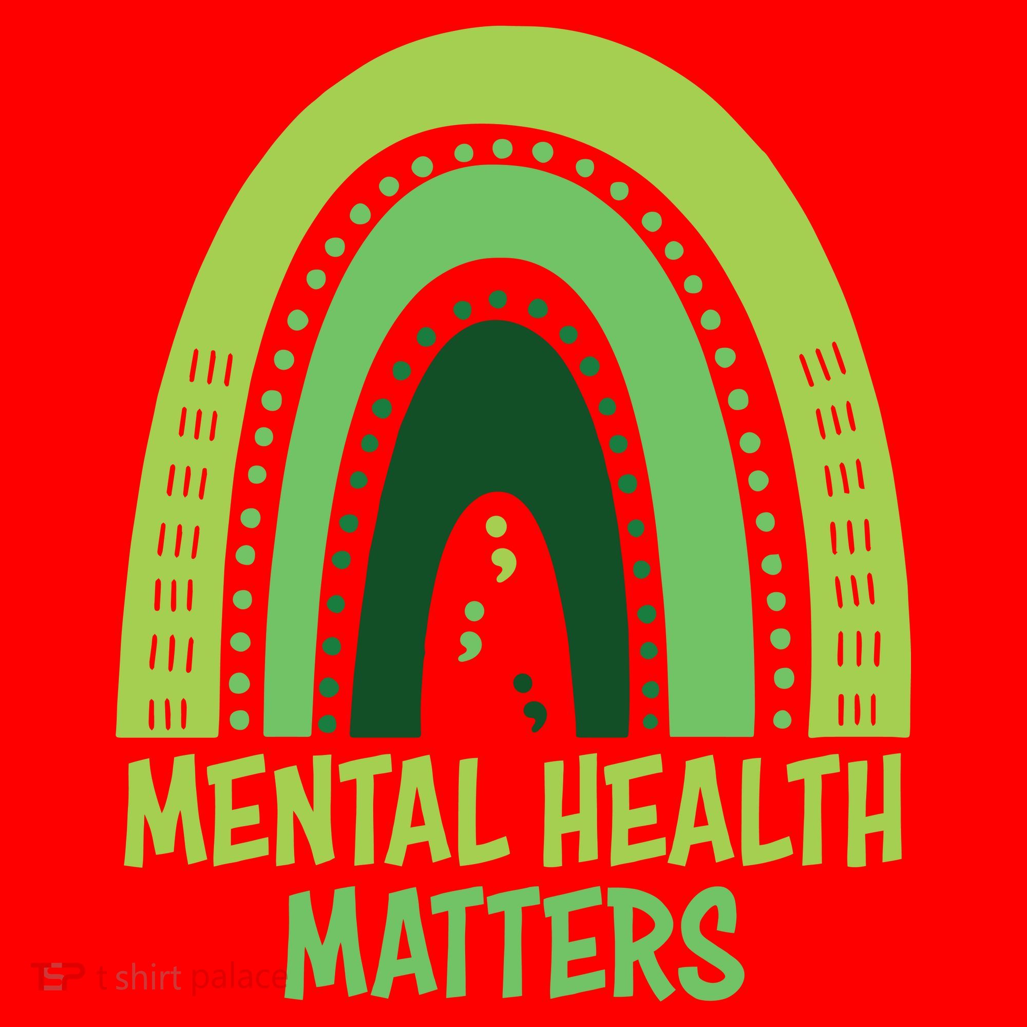 Mental Health Matters Green Rainbow Santa Hat