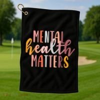 Mental Health Matters Human Brain Illness Awareness Golf Towel thumb 1