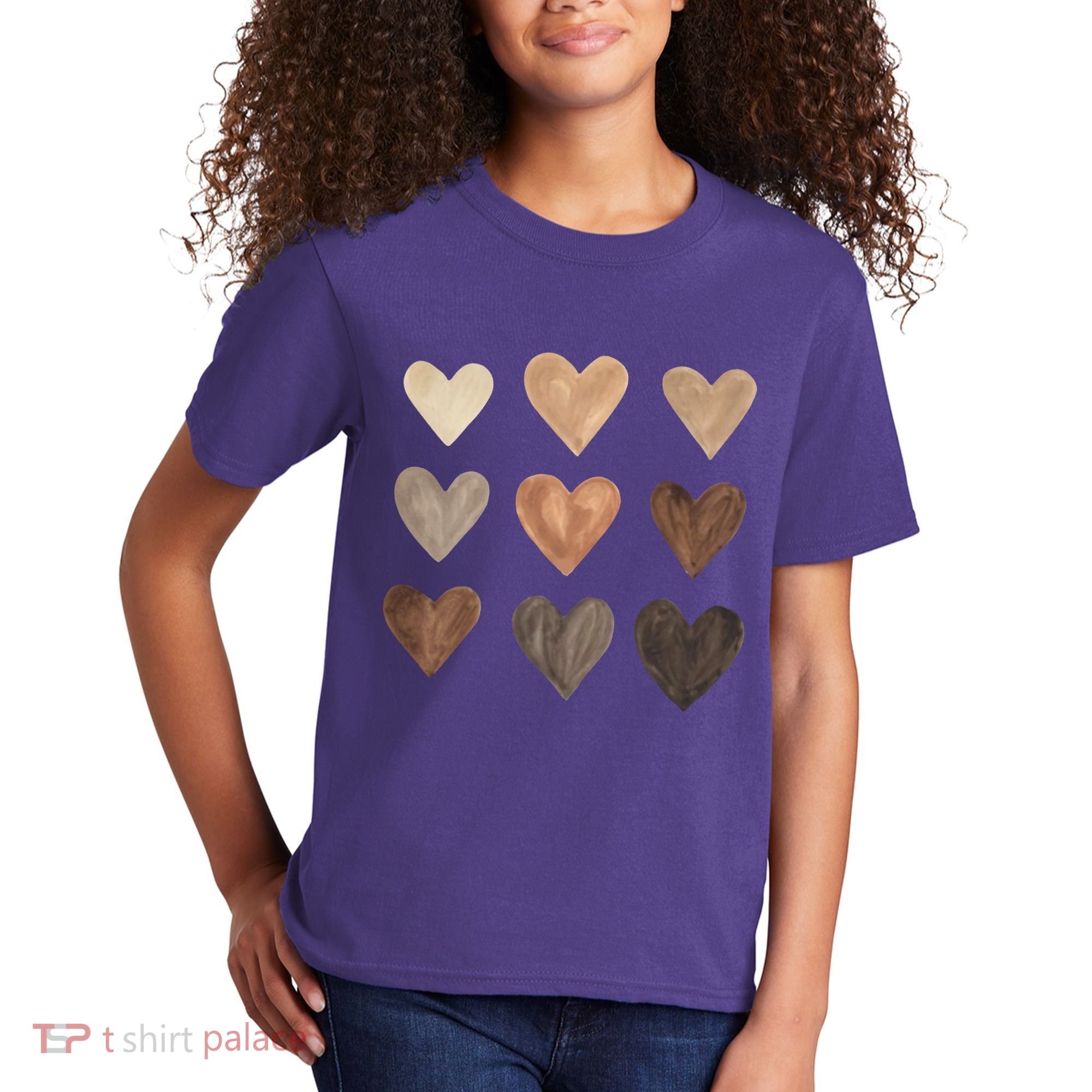 Melanin Hearts Kids T-Shirt