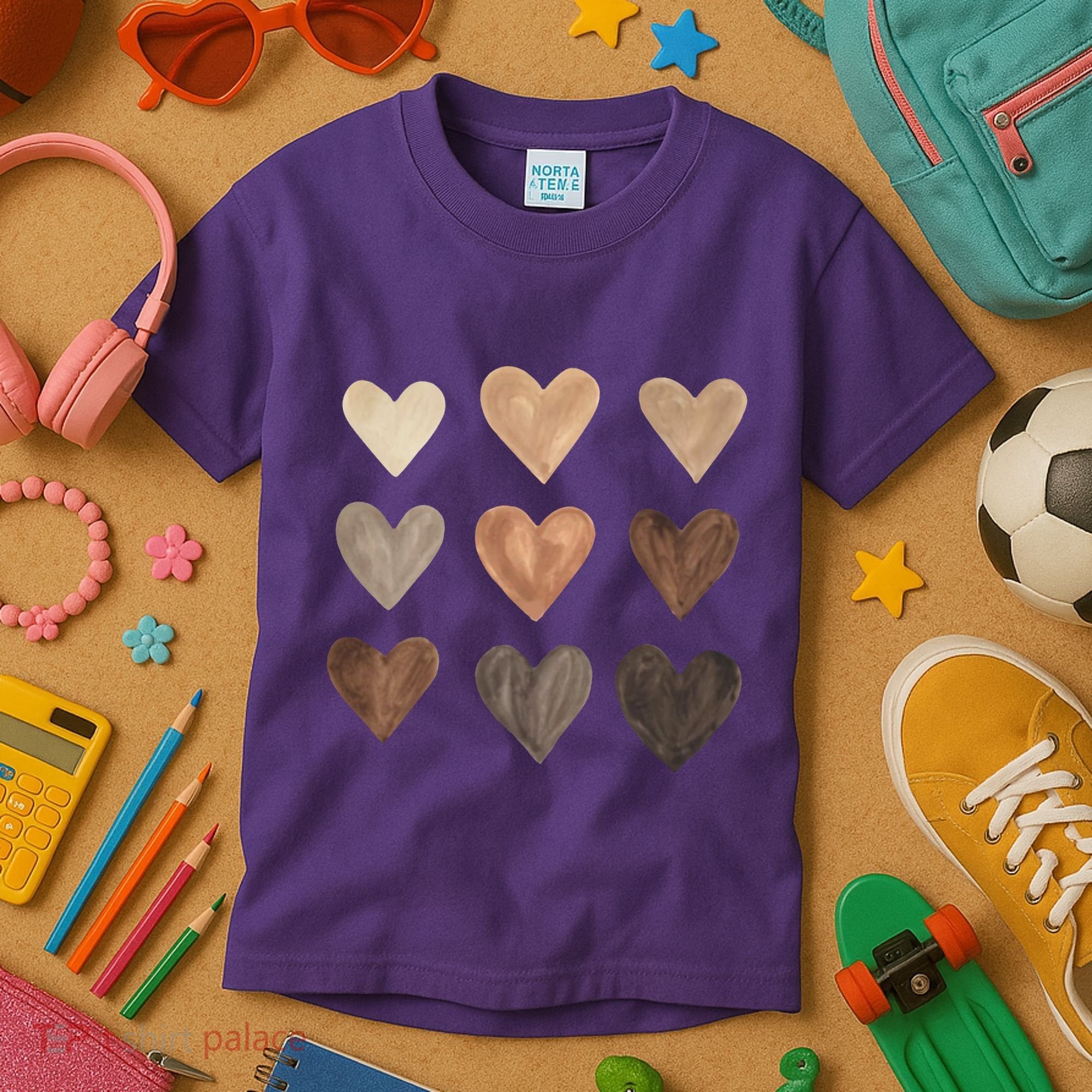Melanin Hearts Kids T-Shirt