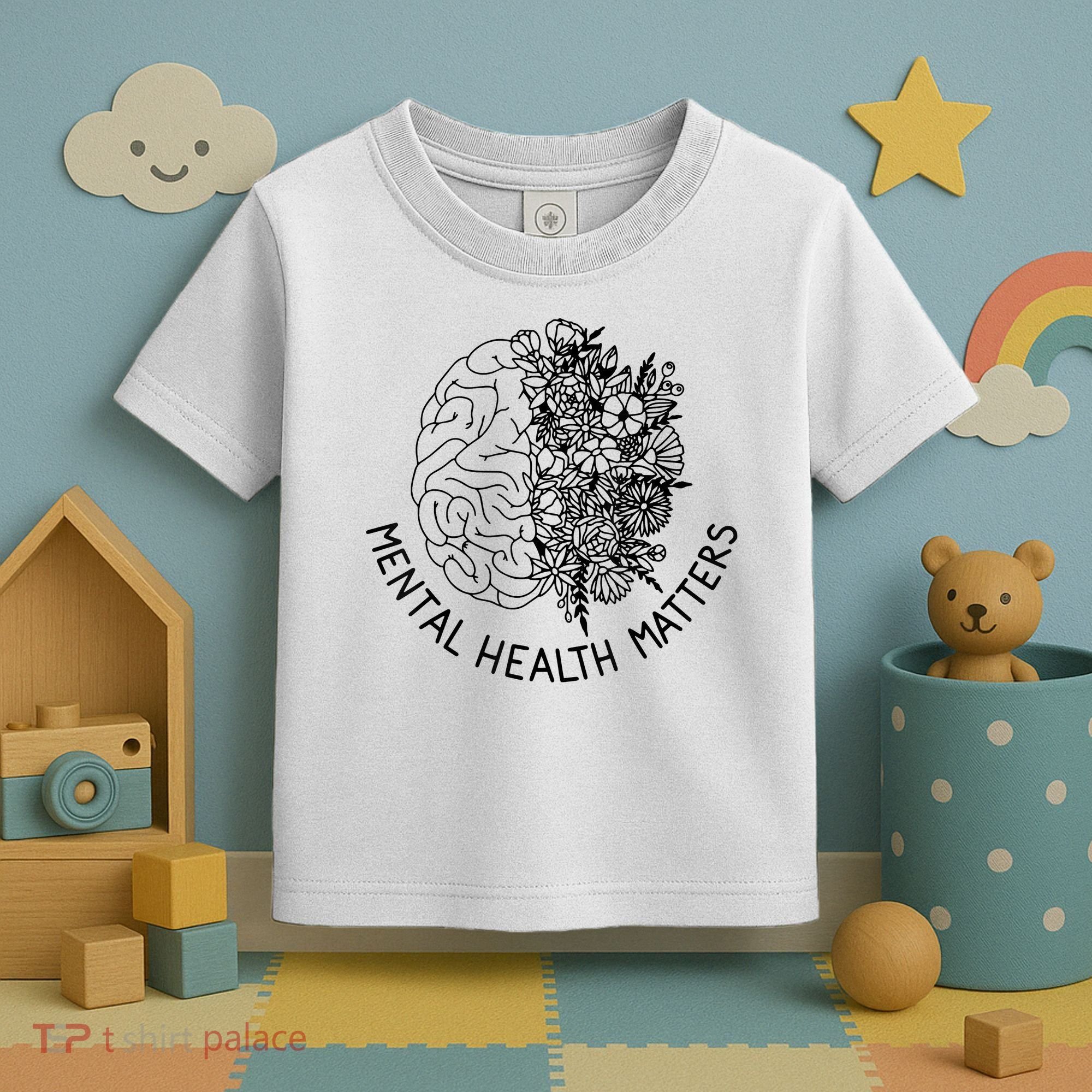 Mental Health Matters Human Brain Illness Awareness Toddler T-Shirt