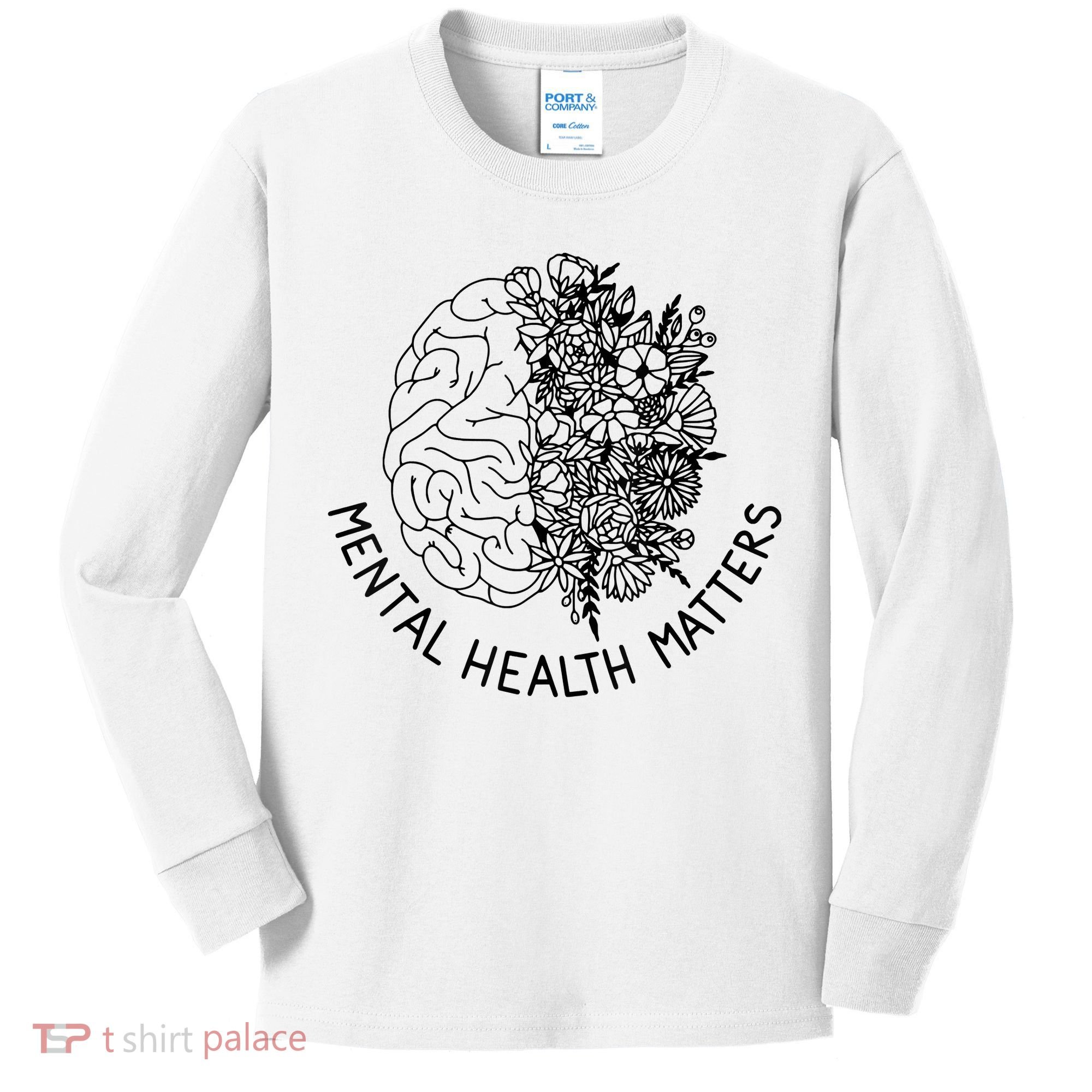 Mental Health Matters Human Brain Illness Awareness Kids Long Sleeve Shirt