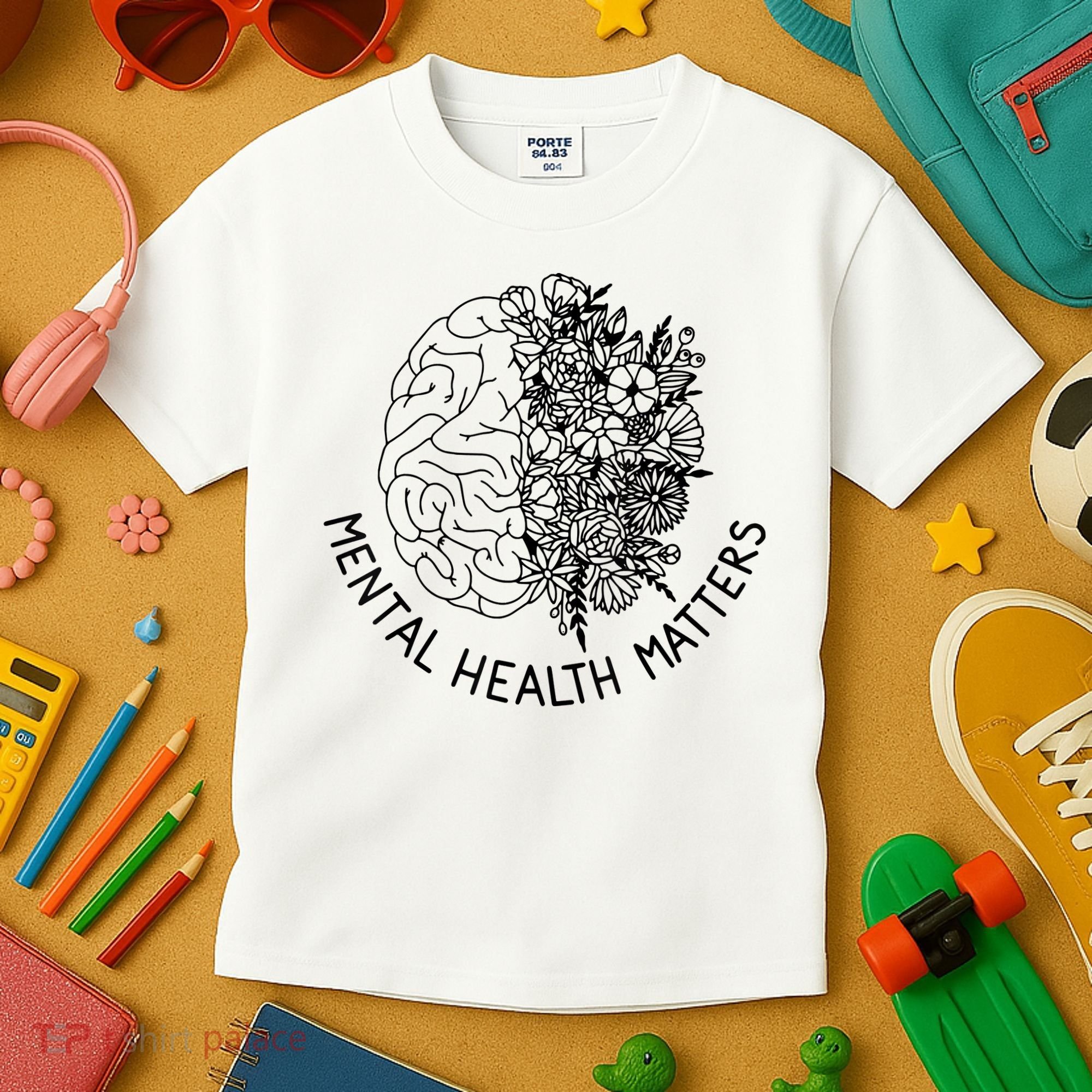 Mental Health Matters Human Brain Illness Awareness Kids T-Shirt