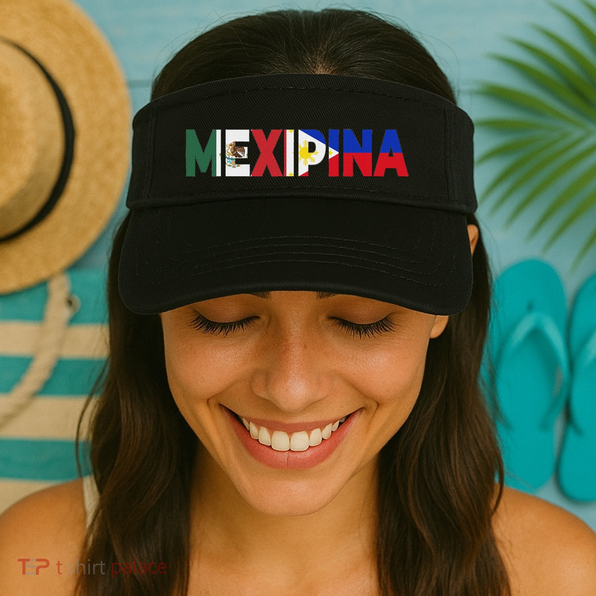 Mexipina Half Mexican Filipina With Mexico Philippines Flag Visor
