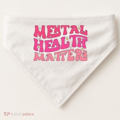 Mental Health Matters Groovy Psychologist Therapy Squad USA-Made Doggie Bandana