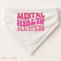 Mental Health Matters Groovy Psychologist Therapy Squad USA-Made Doggie Bandana thumb 0