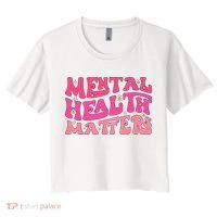Mental Health Matters Groovy Psychologist Therapy Squad Women's Crop Top Tee thumb 0