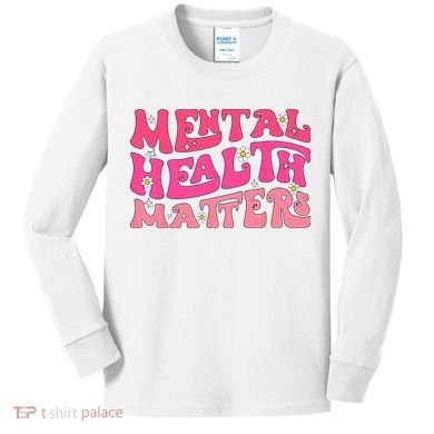 Mental Health Matters Groovy Psychologist Therapy Squad Kids Long Sleeve Shirt