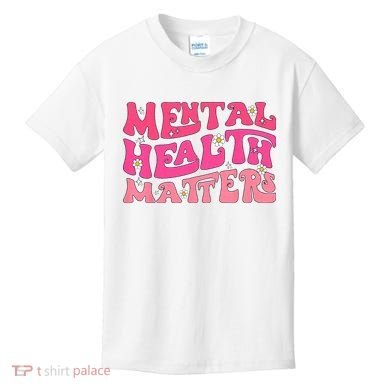Mental Health Matters Groovy Psychologist Therapy Squad Kids T-Shirt