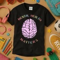 Mental Health Matters Brain Kids T-Shirt thumb 3