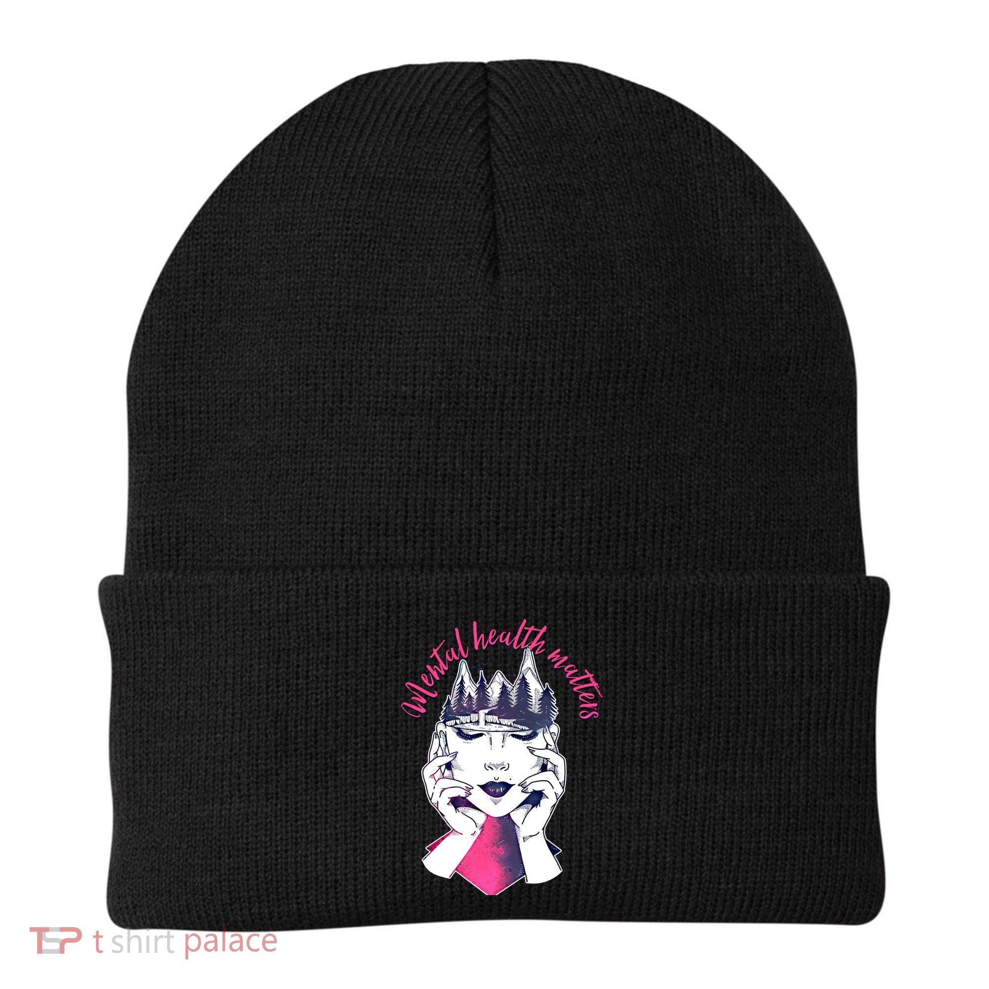 Mental Health Matters S Care Positivity Natural Forest Cute Gift Beanie