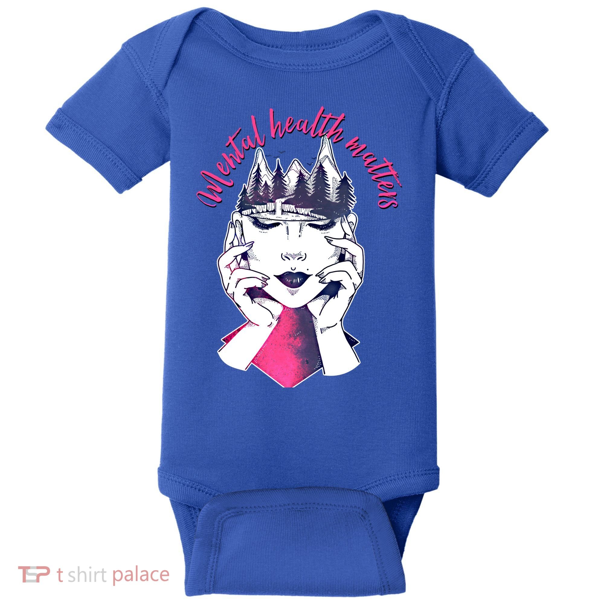 Mental Health Matters S Care Positivity Natural Forest Cute Gift Baby Bodysuit