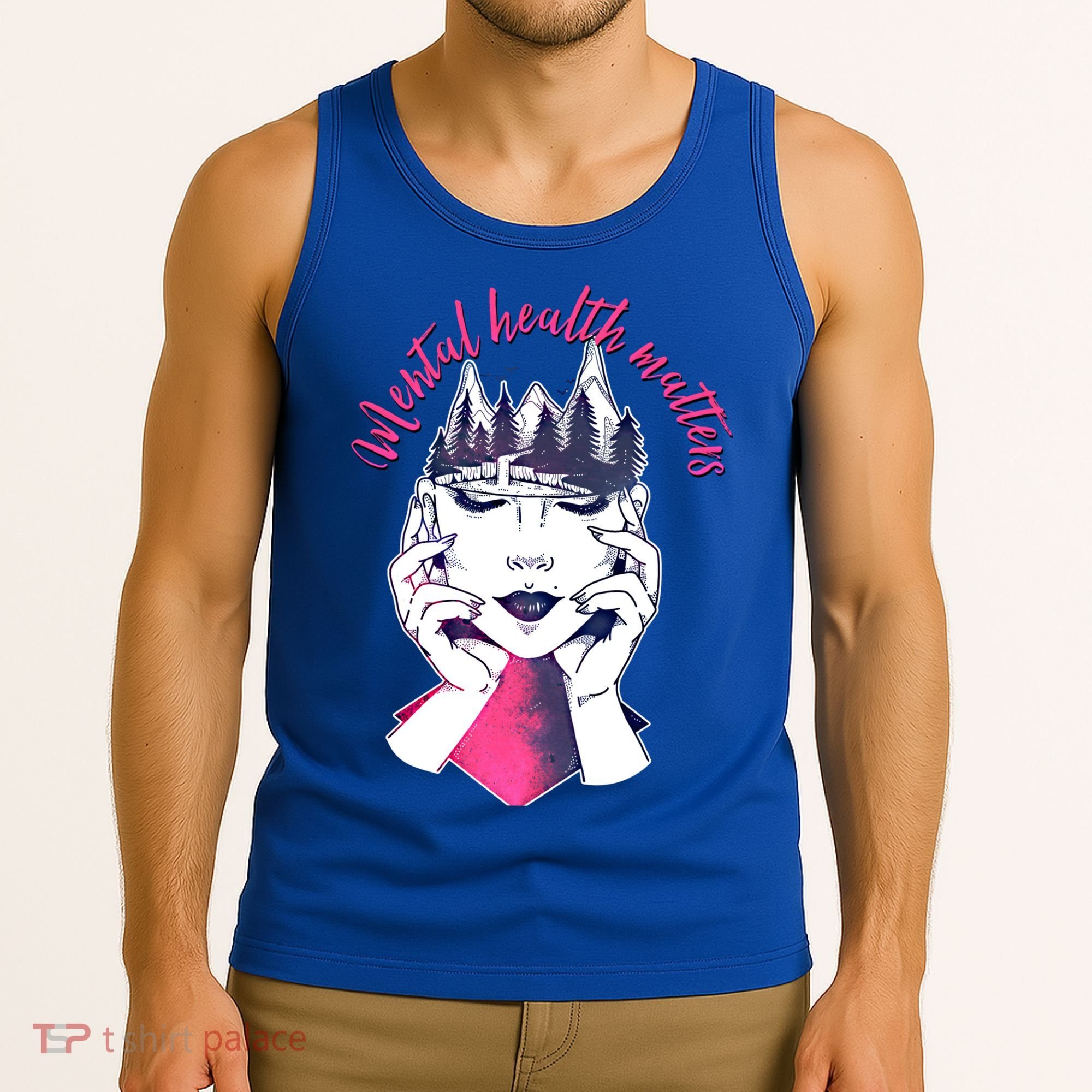 Mental Health Matters S Care Positivity Natural Forest Cute Gift Tank Top