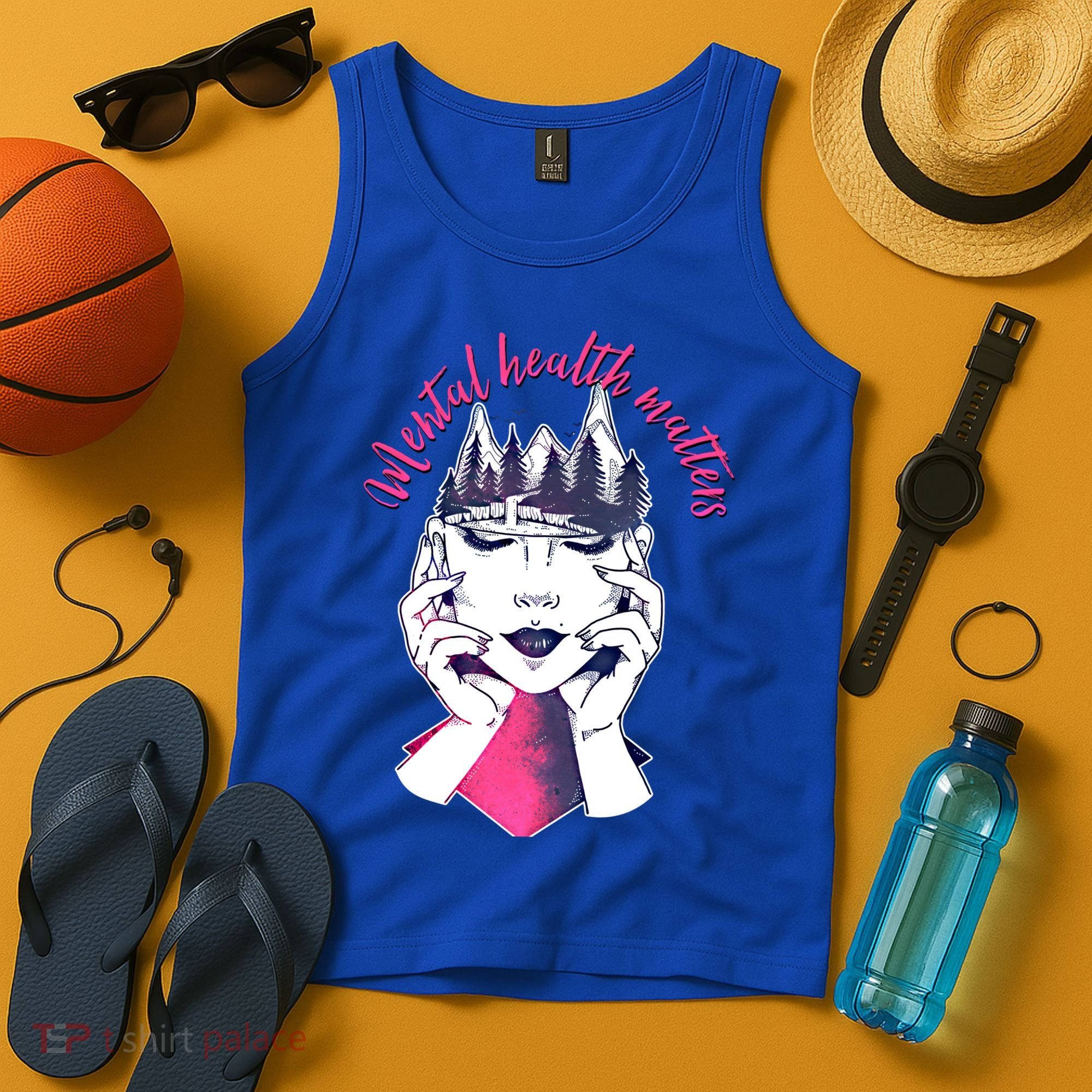 Mental Health Matters S Care Positivity Natural Forest Cute Gift Tank Top
