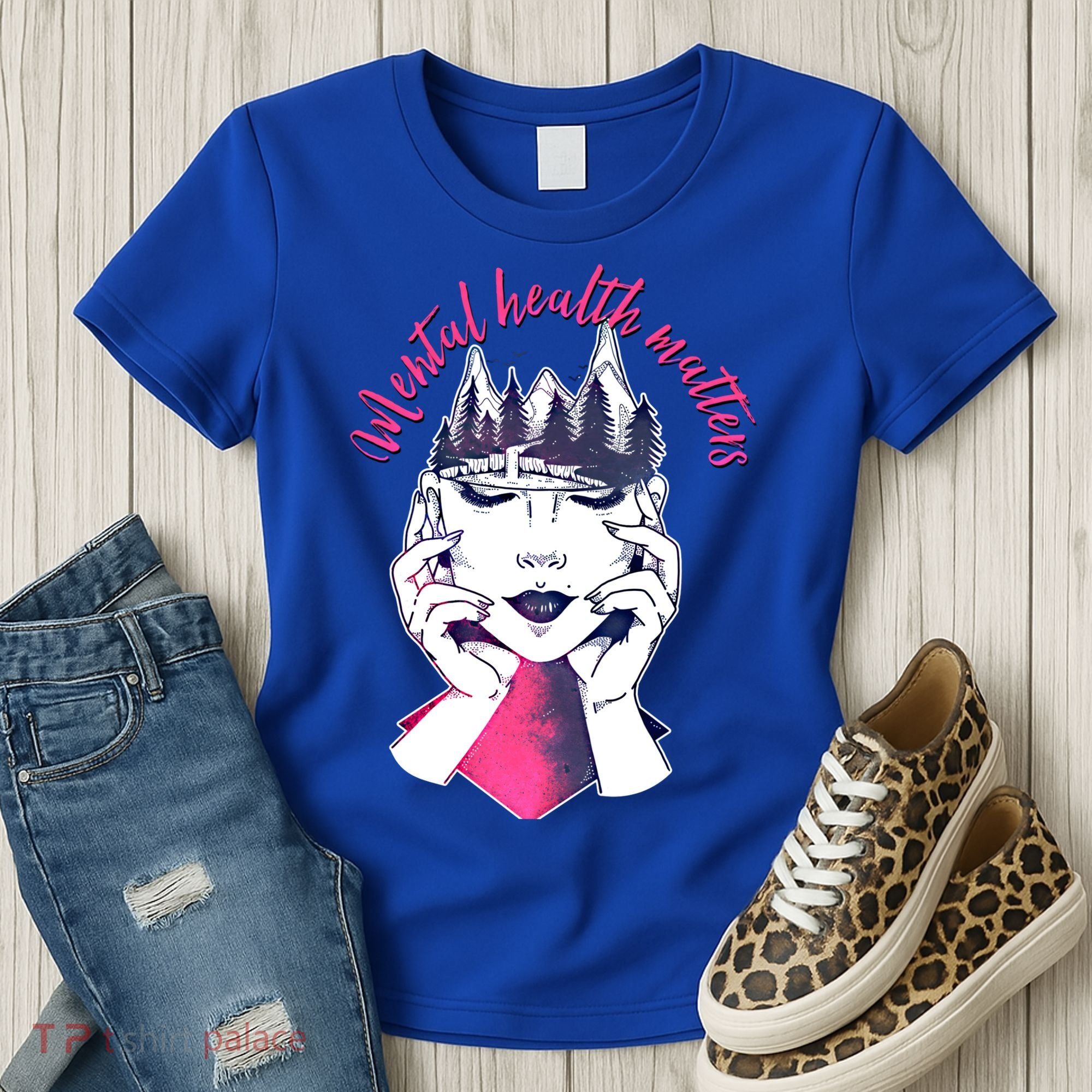 Mental Health Matters S Care Positivity Natural Forest Cute Gift Women's T-Shirt
