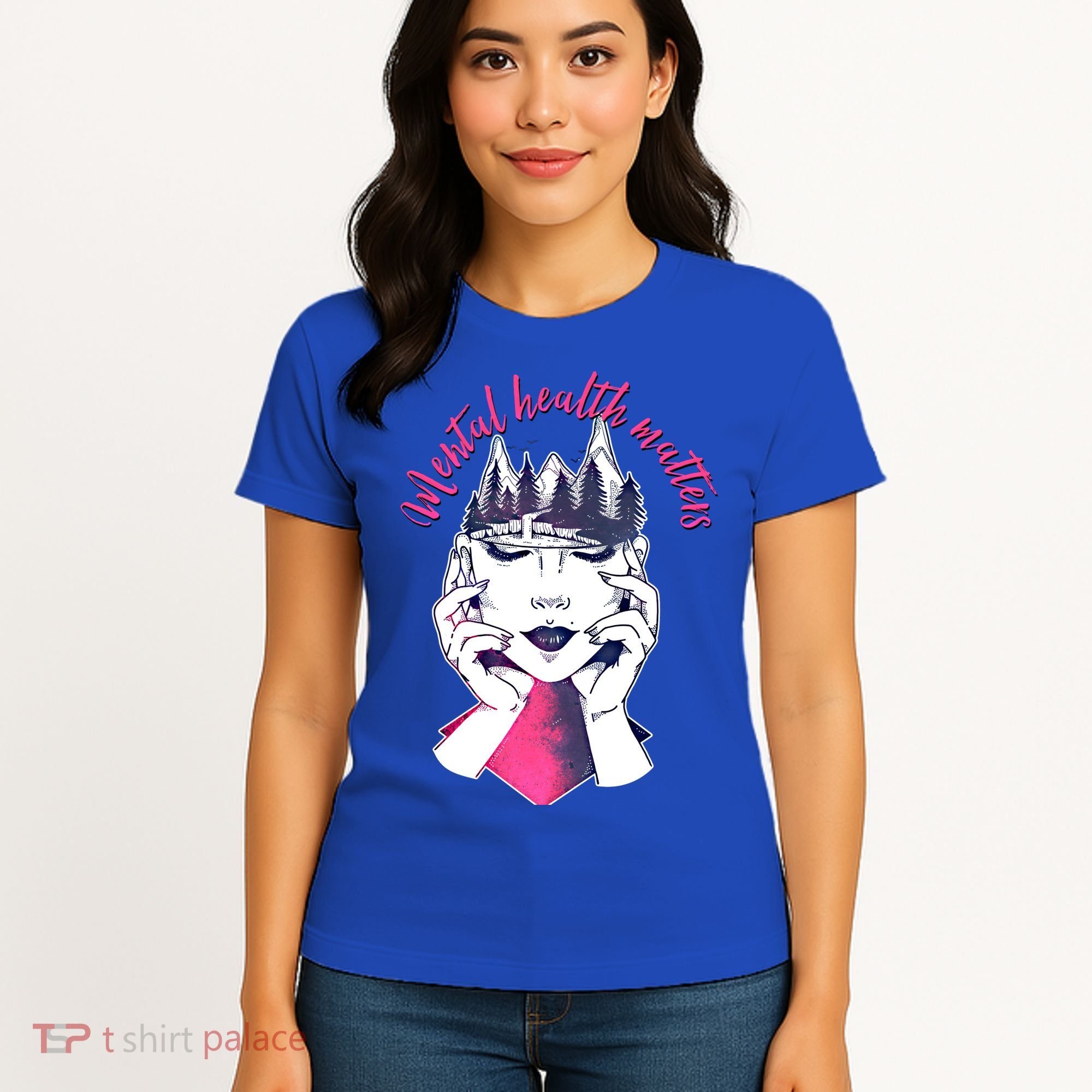 Mental Health Matters S Care Positivity Natural Forest Cute Gift Women's T-Shirt