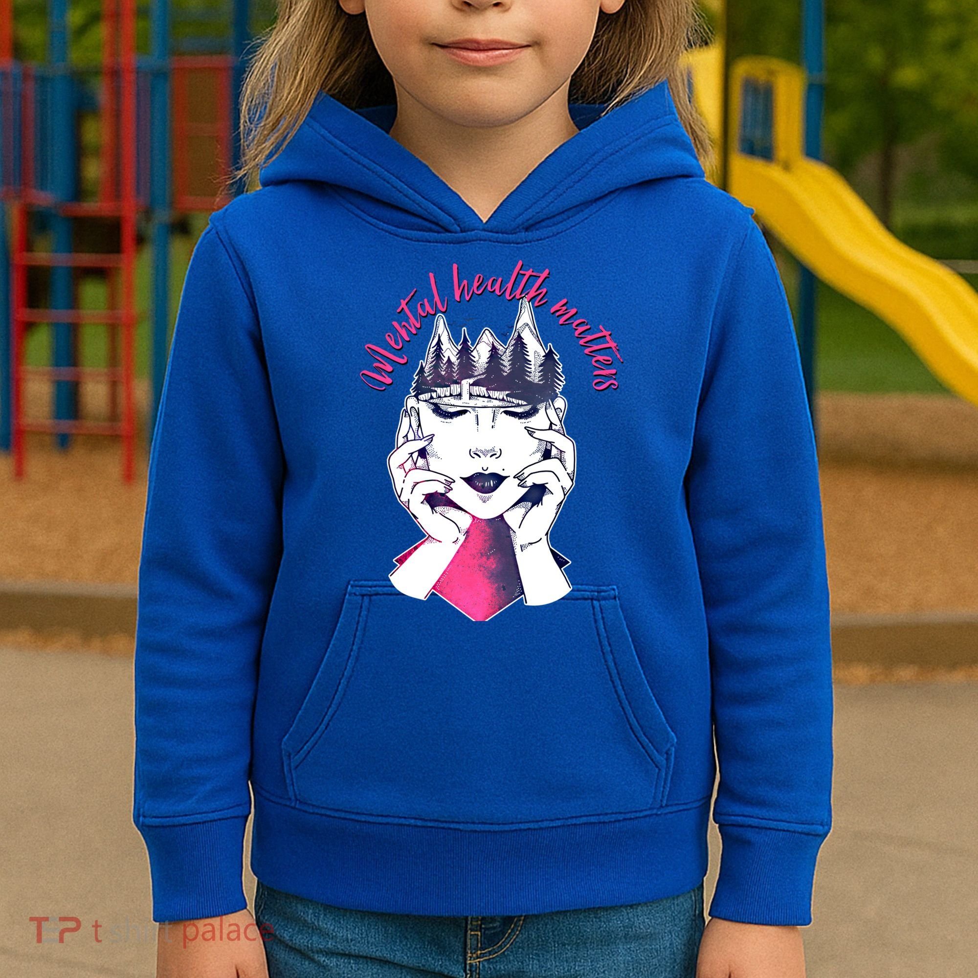 Mental Health Matters S Care Positivity Natural Forest Cute Gift Kids Hoodie