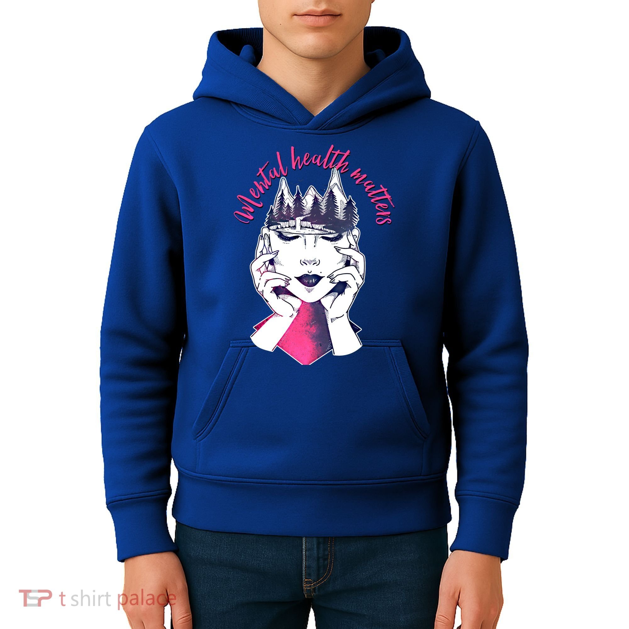 Mental Health Matters S Care Positivity Natural Forest Cute Gift Kids Hoodie