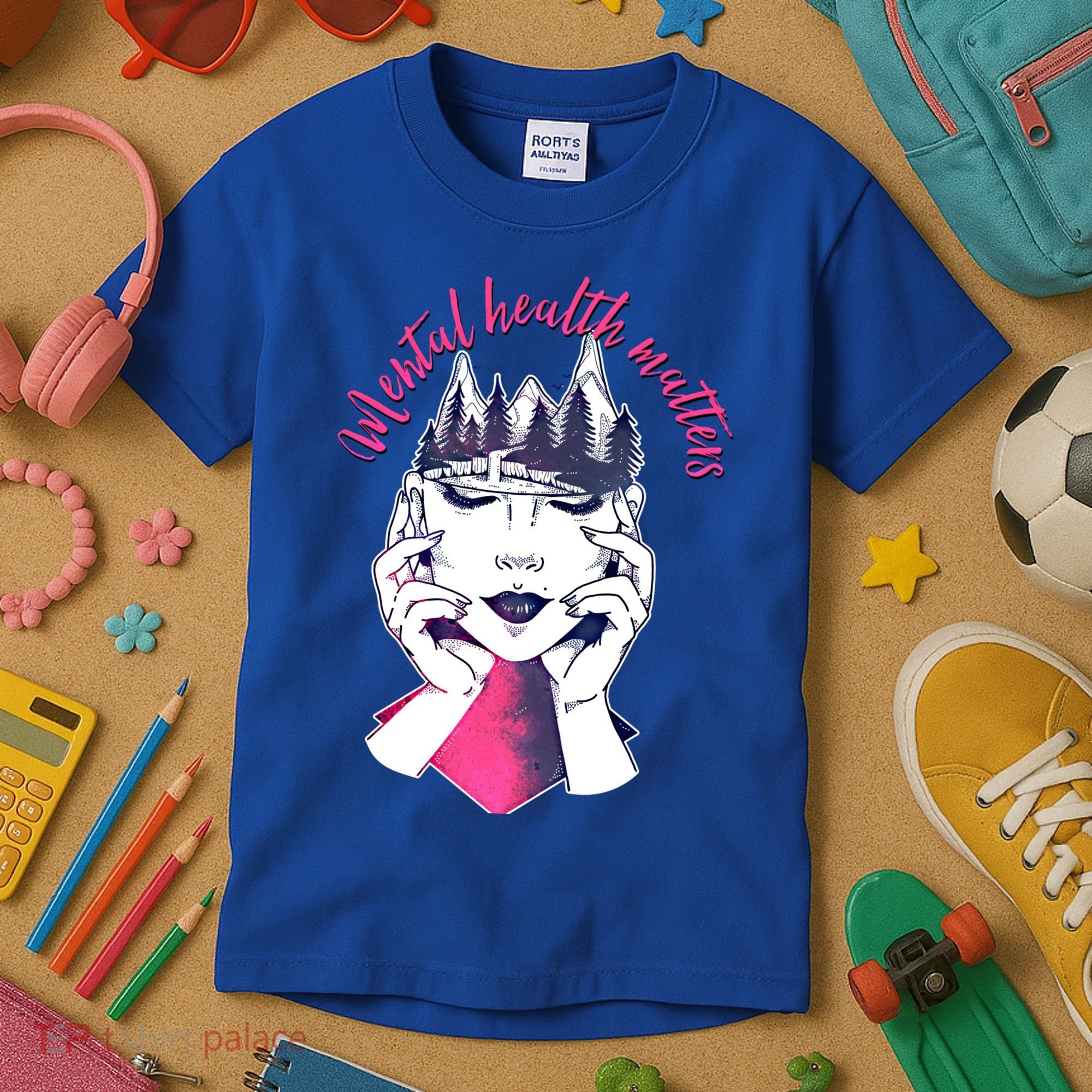 Mental Health Matters S Care Positivity Natural Forest Cute Gift Kids T-Shirt