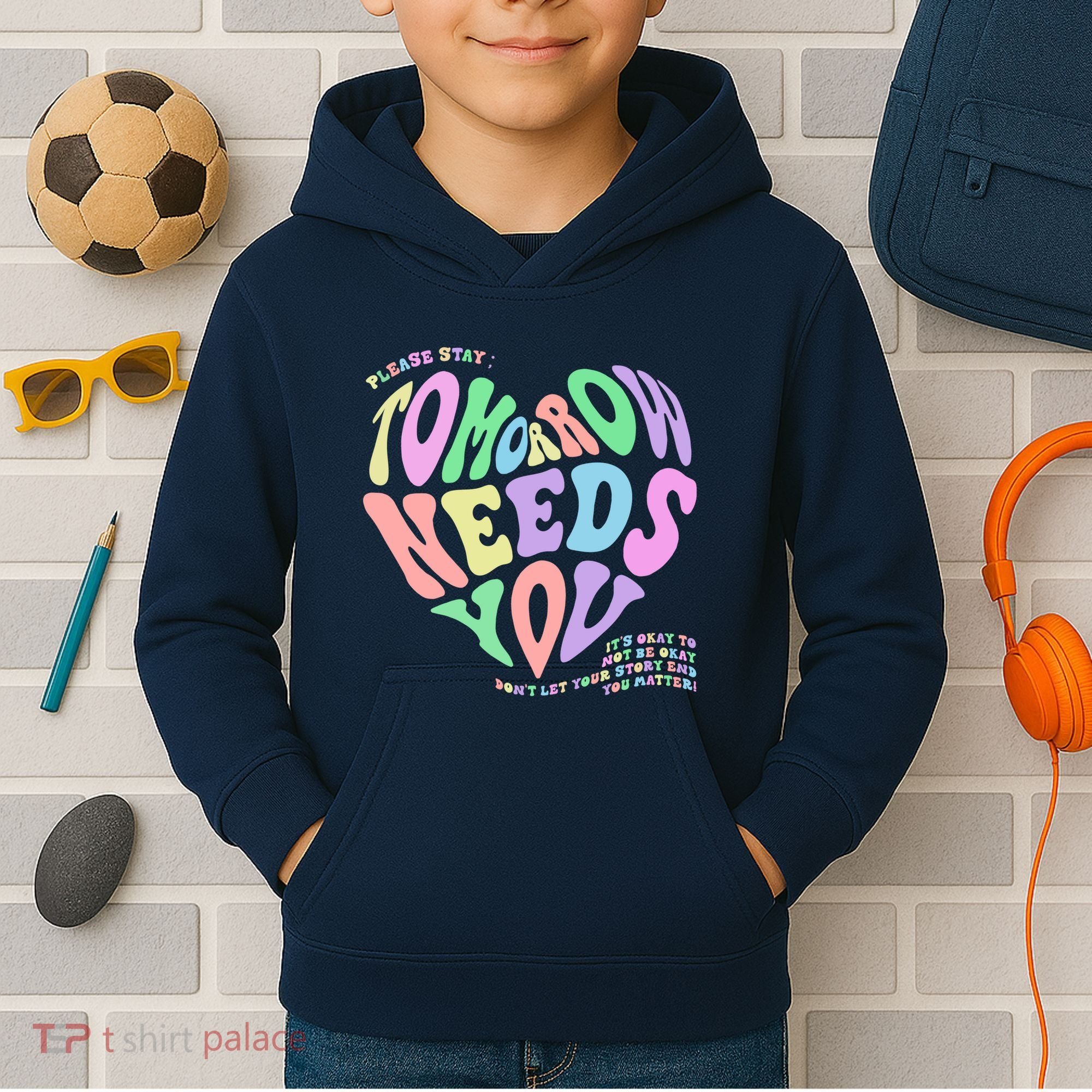Mental Health Matters Tomorrow Needs You Suicide Prevention Kids Hoodie
