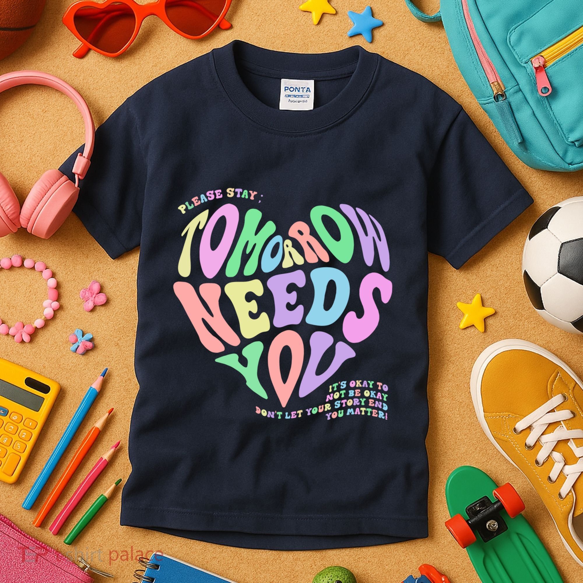 Mental Health Matters Tomorrow Needs You Suicide Prevention Kids T-Shirt