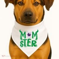 Momster Halloween Mom USA-Made Doggie Bandana thumb 1