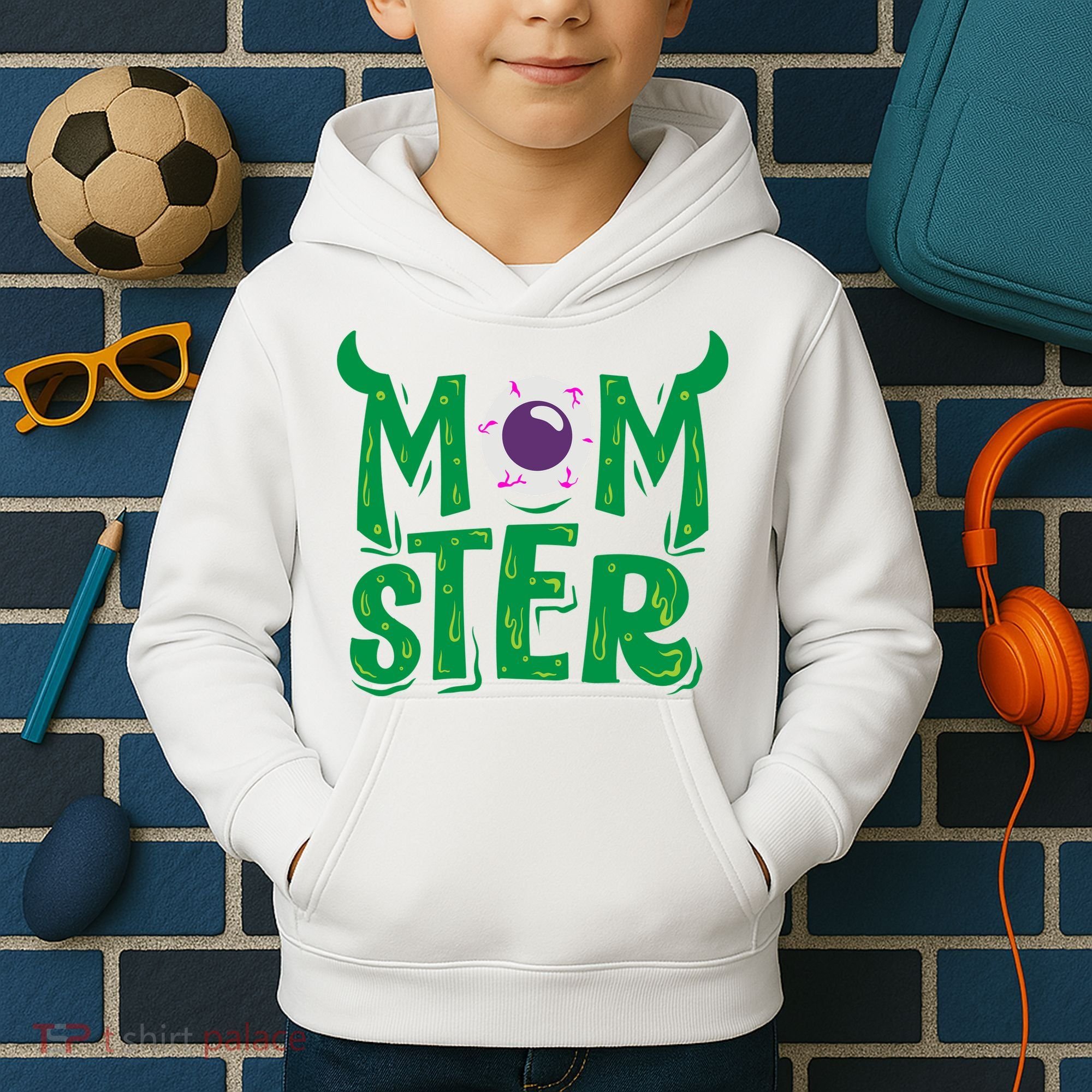 Momster Halloween Mom Kids Hoodie