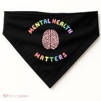 Mental Health Matters Rainbow Brain Awareness USA-Made Doggie Bandana thumb 0