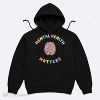 Mental Health Matters Rainbow Brain Awareness Hoodie thumb 0