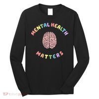 Mental Health Matters Rainbow Brain Awareness Long Sleeve Shirt thumb 0