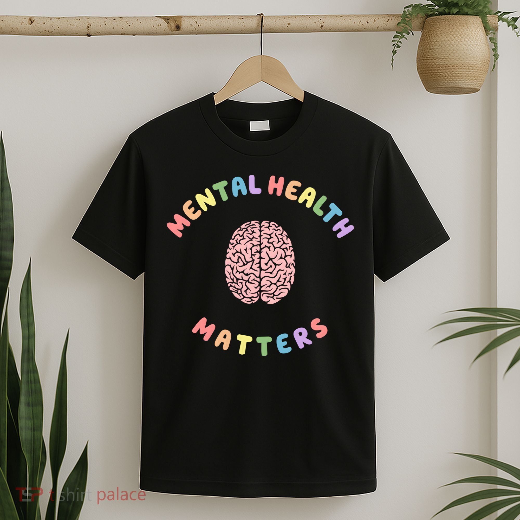 Mental Health Matters Rainbow Brain Awareness T-Shirt