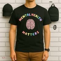 Mental Health Matters Rainbow Brain Awareness T-Shirt thumb 6