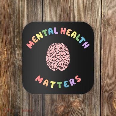 Mental Health Matters Rainbow Brain Awareness Coaster