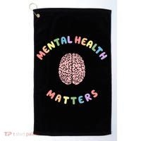 Mental Health Matters Rainbow Brain Awareness Golf Towel thumb 0