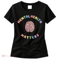 Mental Health Matters Rainbow Brain Awareness Women's T-Shirt thumb 0