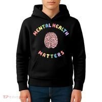 Mental Health Matters Rainbow Brain Awareness Kids Hoodie thumb 4