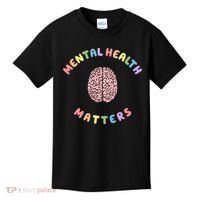 Mental Health Matters Rainbow Brain Awareness Kids T-Shirt thumb 0