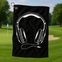 Music Headphones Golf Towel thumb 1