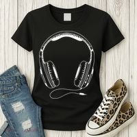 Music Headphones Women's T-Shirt thumb 3