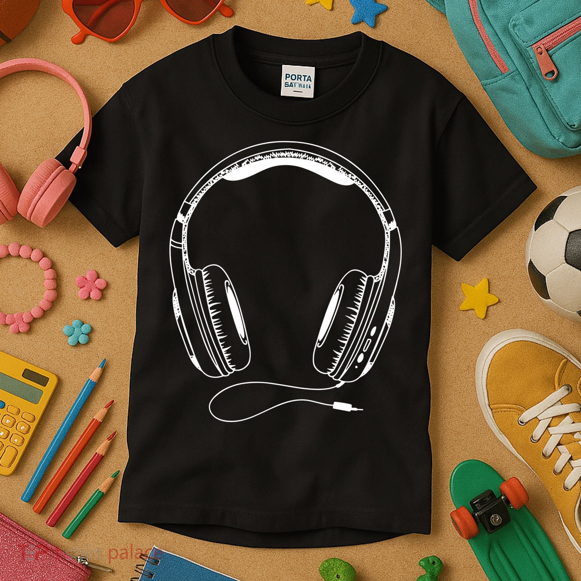 Music Headphones Kids T-Shirt