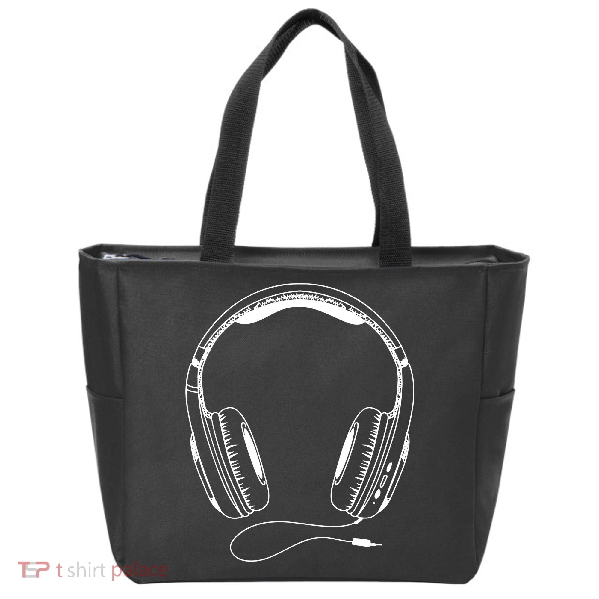 Music Headphones Tote Bag